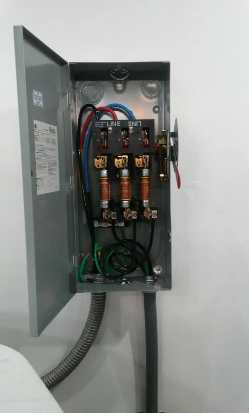 Three-phase disconnect switch installed for Electrical Wiring & Rewiring in Mendon